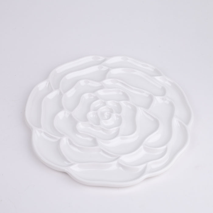 Flower Shaped Nano Material Artist Color Palette(Like Ceramic) DC-940 - White