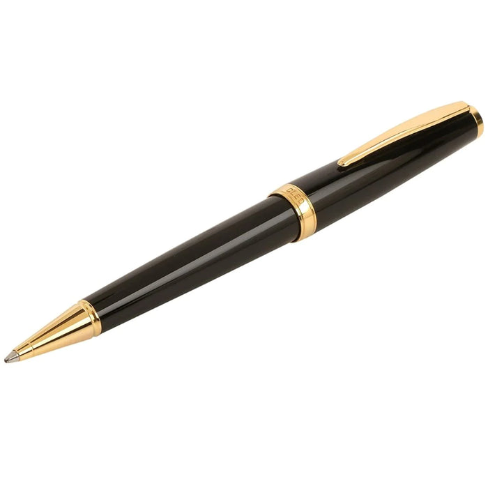 Cleo Classic Brass Gold Plated Black Ballpoint Pen