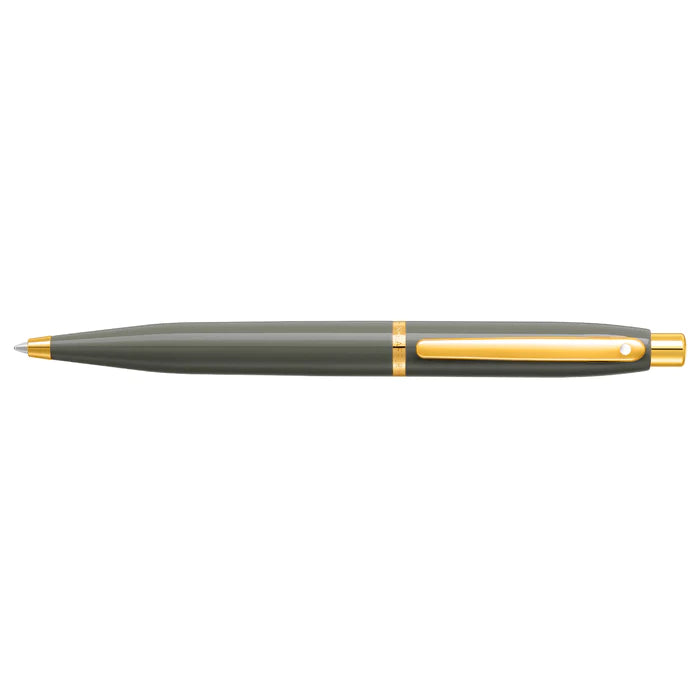 Sheaffer VFM 9427 Glossy Light Gray Ballpoint Pen With PVD Gold-Tone Trim