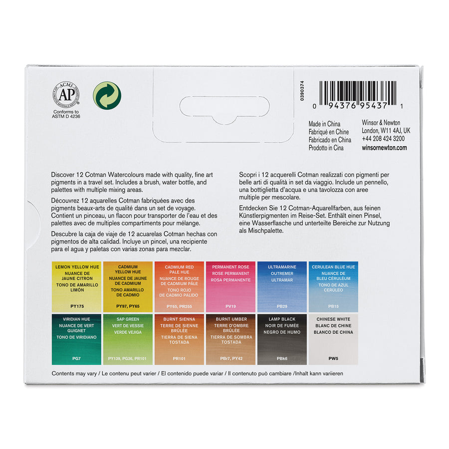 Winsor & Newton Cotman Watercolour Field Travel Set (13pc)