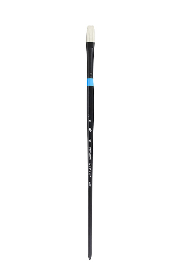 Princeton Aspen Long Handle Synthetic Bristle Brush (Flat) - 6500 Series