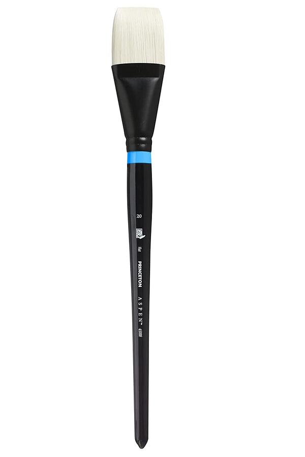 Princeton Aspen Long Handle Synthetic Bristle Brush (Flat) - 6500 Series