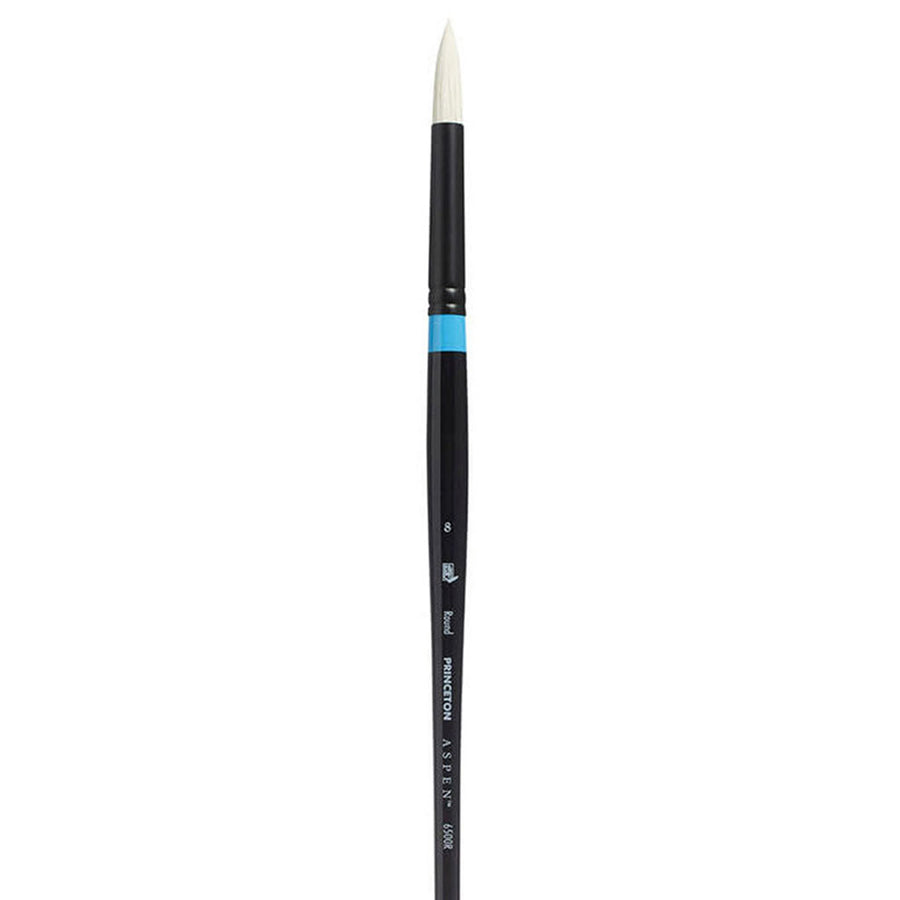 Princeton Aspen Short Handle Synthetic Bristle Brush (Round) - 6500 Series