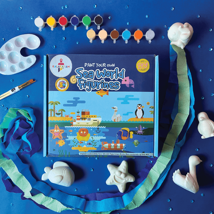 Kalakaram Sea World Figurines Painting Kit | DIY Resin Art Set