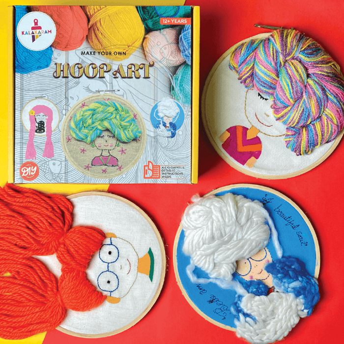 Kalakaram Hoop Art Kit | DIY Embroidery Craft Set