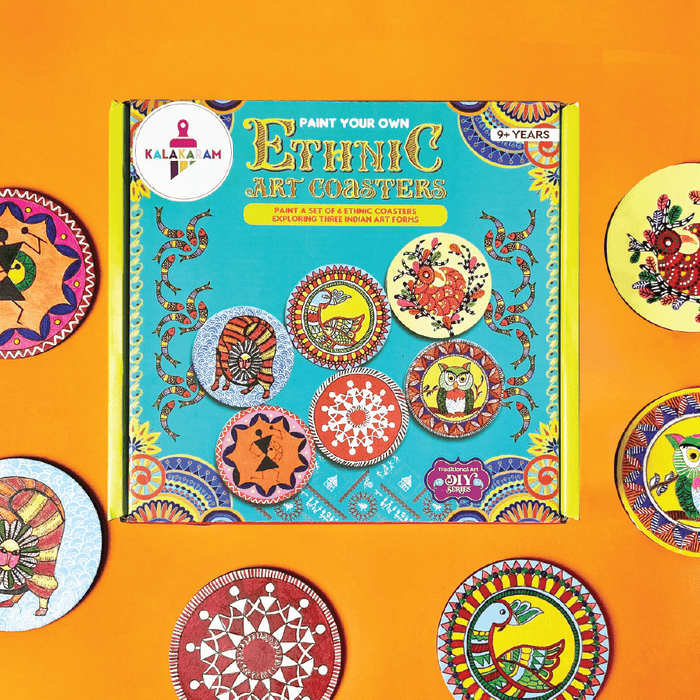 Kalakaram Paint Your Own Ethnic Art Coasters