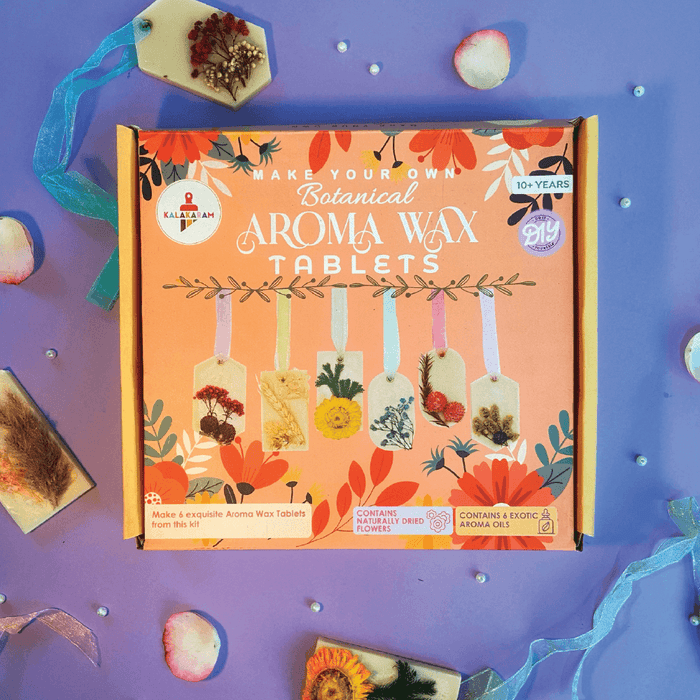 Kalakaram Botanical Aroma Wax Tablet Kit | DIY Fragrant Décor Craft Set