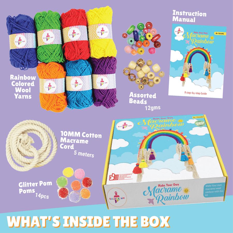 Kalakaram Macrame Rainbow Kit | DIY Craft Set