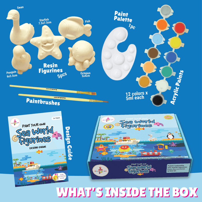 Kalakaram Sea World Figurines Painting Kit | DIY Resin Art Set