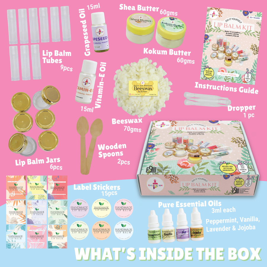 Kalakaram - Lip Balm Kit | DIY Natural Lip Care Set