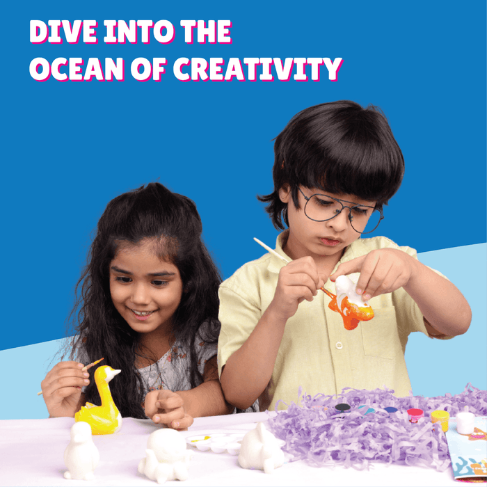 Kalakaram Sea World Figurines Painting Kit | DIY Resin Art Set