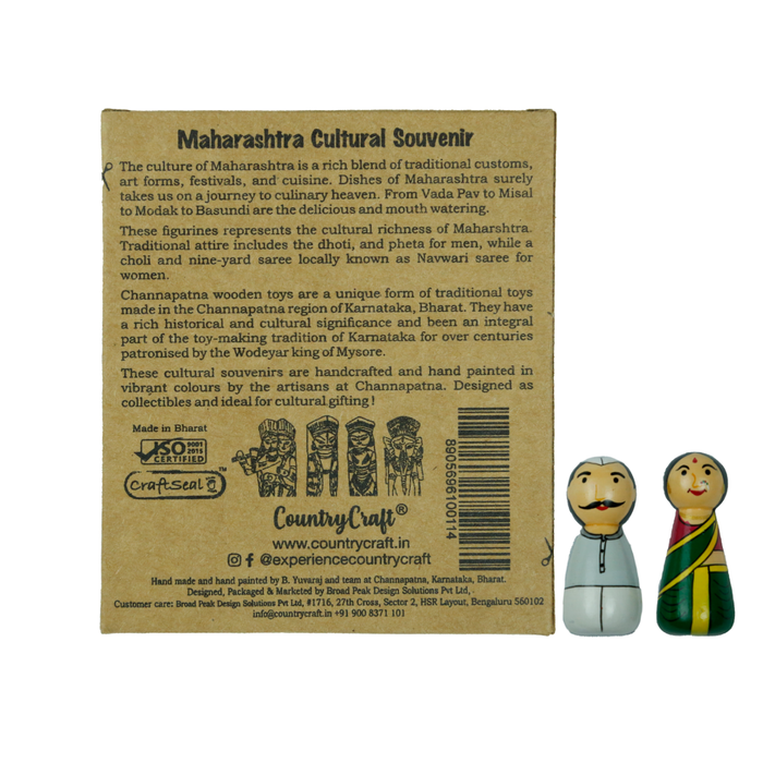 Country Craft - Maharashtra Cultural Wooden Fridge Magnet