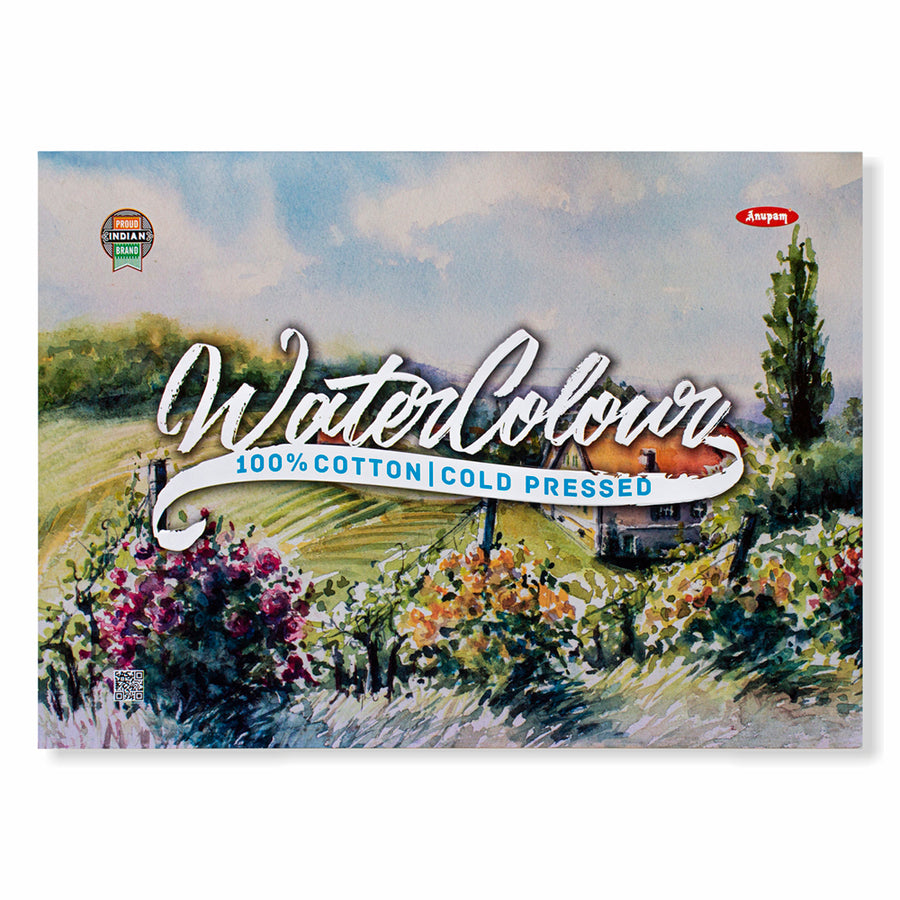 Anupam - 100% Cotton | Cold Press Watercolour Pad A3/250GSM, 15 Sheets