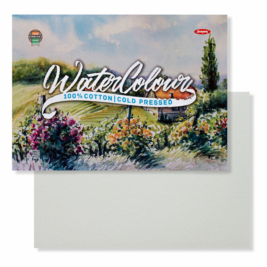 Anupam - 100% Cotton | Cold Press Watercolour Pad A3/250GSM, 15 Sheets
