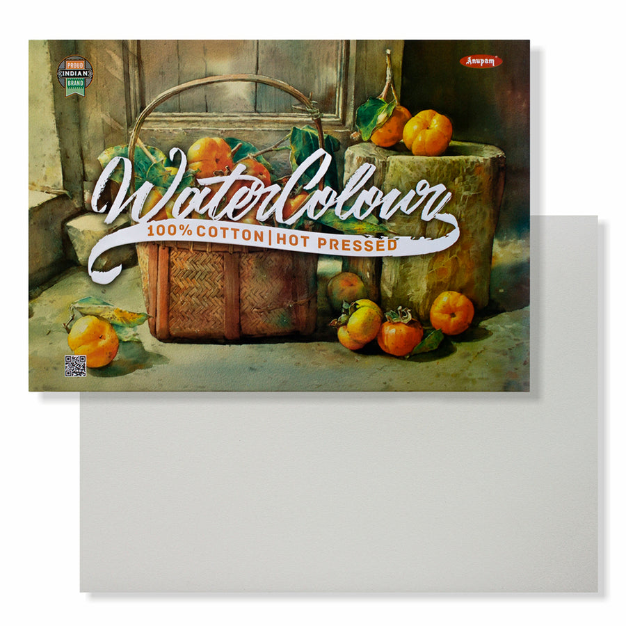 Anupam - 100% Cotton | Hot Pressed Watercolour Pad A3/250GSM, 15 Sheets