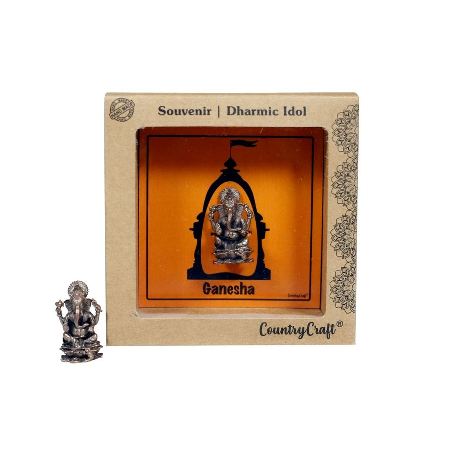 Country Craft - Copper Ganesha Idol Miniature – Handcrafted Kumbakonam Art