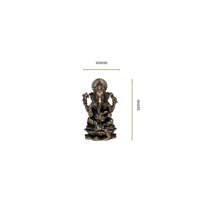 Country Craft - Copper Ganesha Idol Miniature – Handcrafted Kumbakonam Art