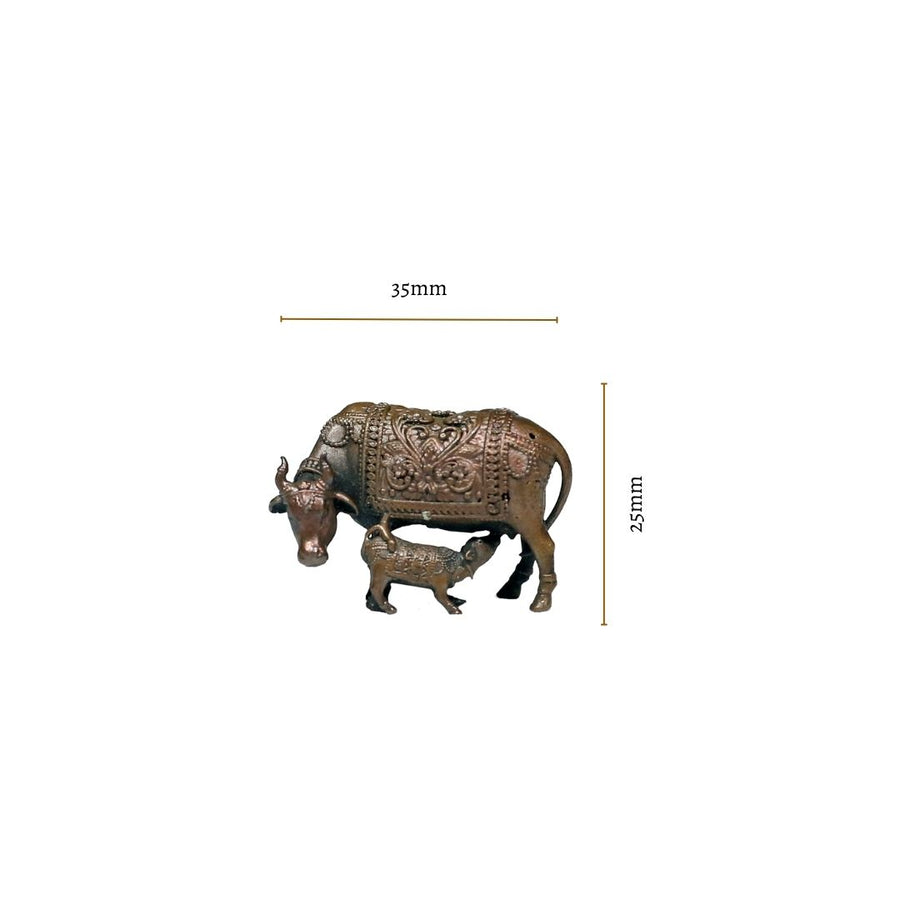 Country Craft - Copper Kamdhenu Miniature – Handcrafted Sacred Cow Idol