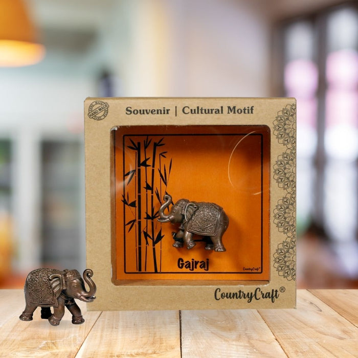 Country Craft - Copper Gajraj Miniature – Handcrafted Elephant Figurine