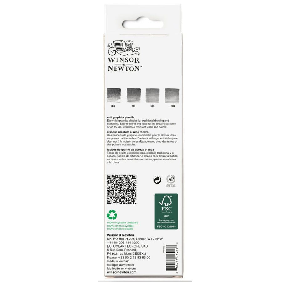 Winsor & Newton Studio Collection Graphite Pencil Soft x5 With Eraser Blister Set (5pc)