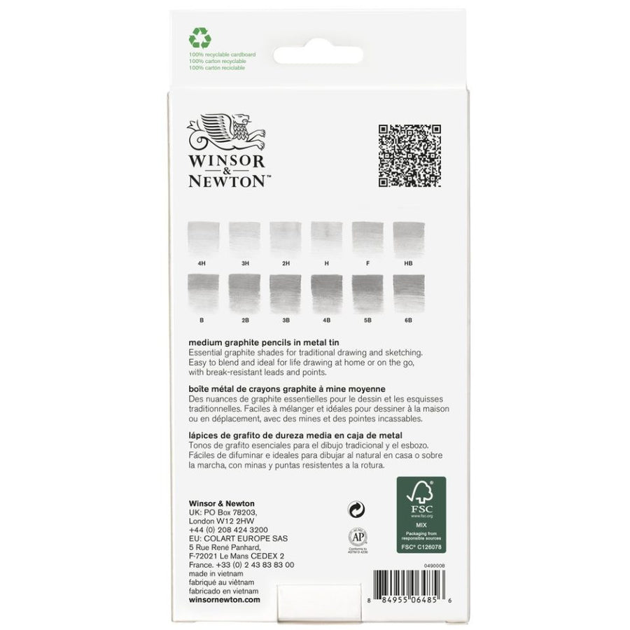 Winsor & Newton Studio Collection Medium Graphite Pencils (12pc)