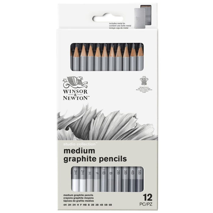 Winsor & Newton Studio Collection Medium Graphite Pencils (12pc)