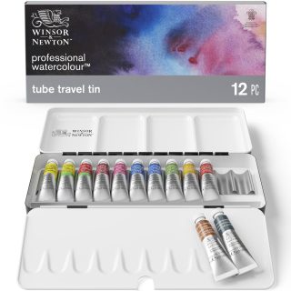 Winsor & Newton Professional Watercolour Tube Travel Tin - 12 Tubes