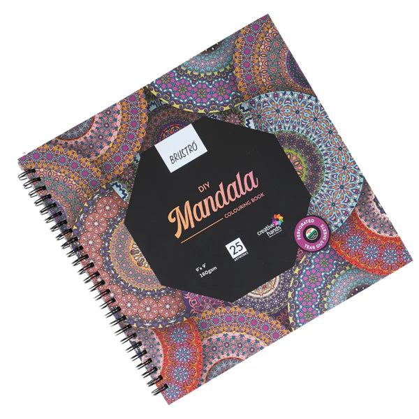 Brustro - DIY Mandala Colouring Book 9” x 9”