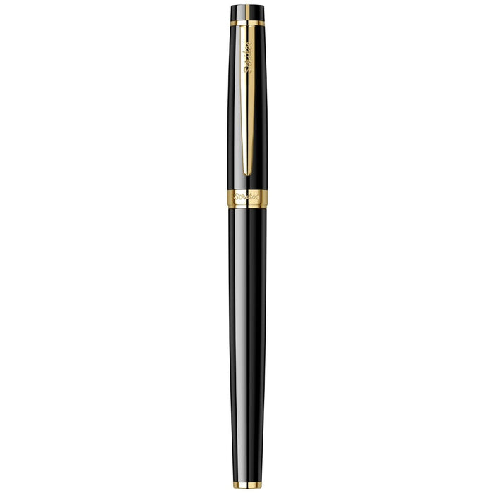Scrikss Honor 38 Roller Pen – Black with Gold Trim (GT)