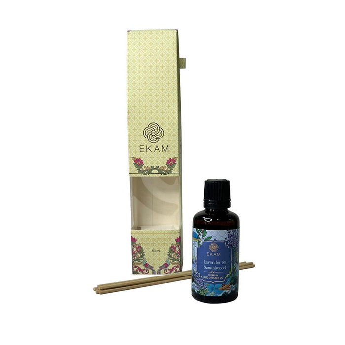 EKAM Lavender & Sandalwood Reed Diffuser Refill Oil Gift Set