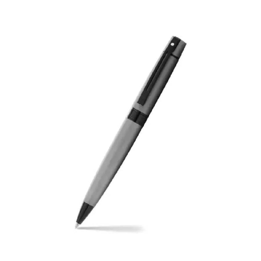 sheaffer-300-9345-matte-gray lacquer-with-polished-black-trim-ball-pen-open-view