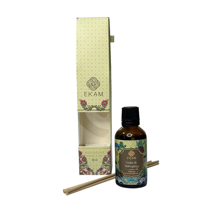EKAM - Cedar & Mahogany Reed Diffuser Refill Oil Gift Box