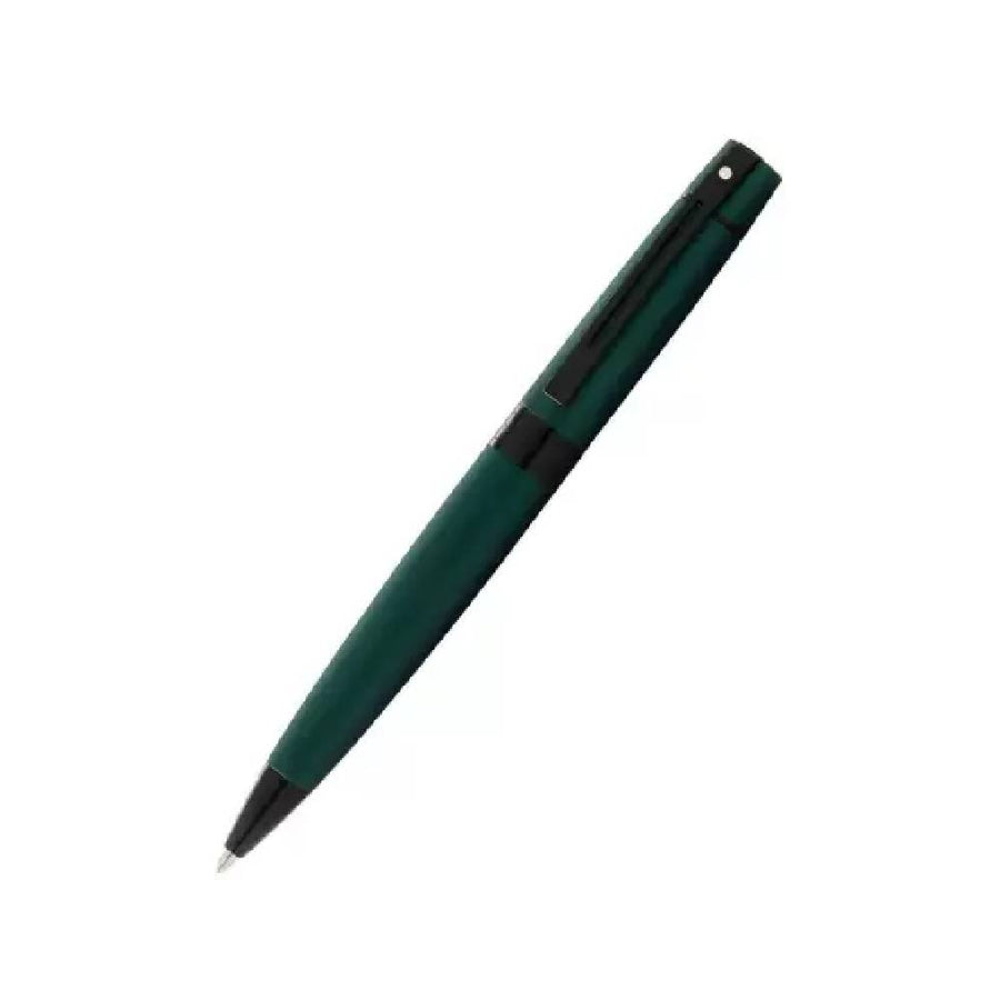 sheaffer-300-9346-matte-green-lacquer-with-polished-black-trim-ball-pen-open-view