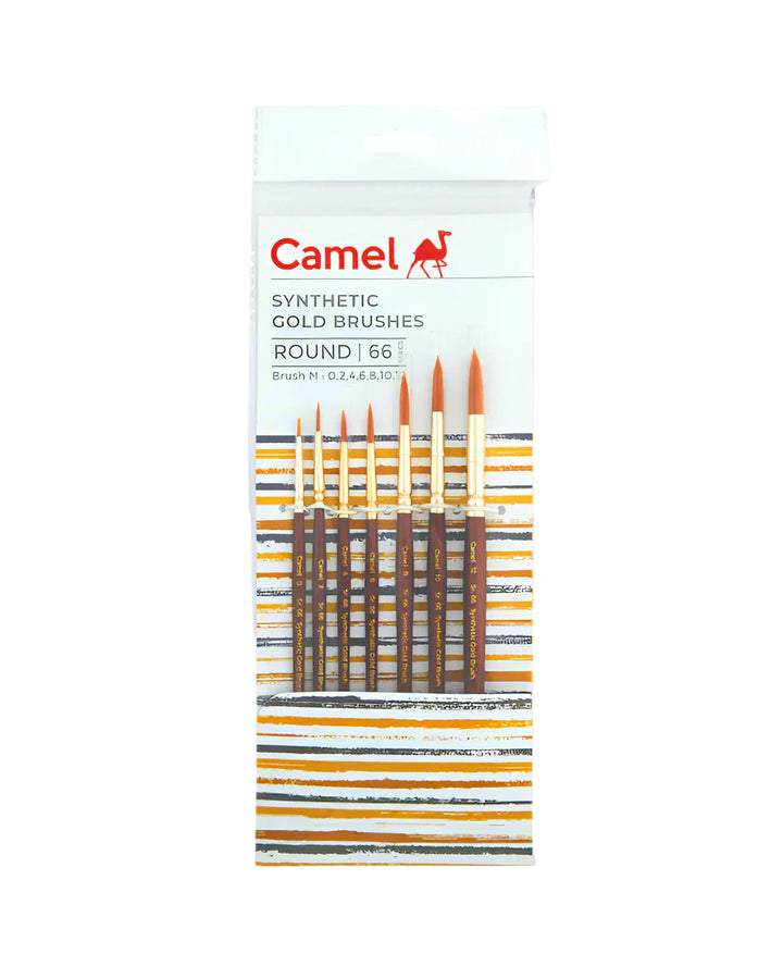 Camel - Synthetic Gold Round Brushes - Series 66 (Set of 7 brushes)