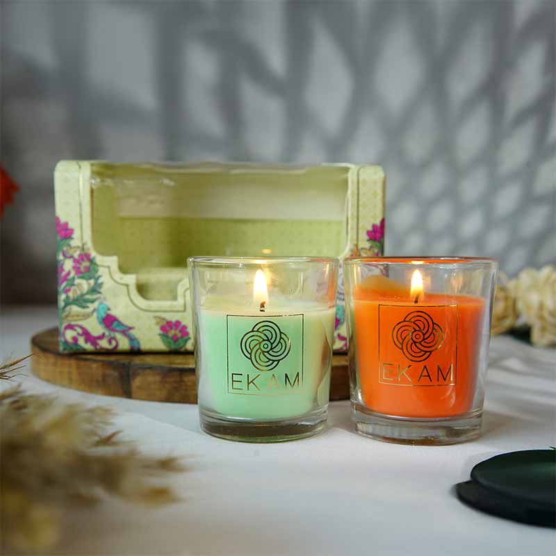 EKAM 2 Pack Candle Gift Box – Jasmine & Lime Mandarin