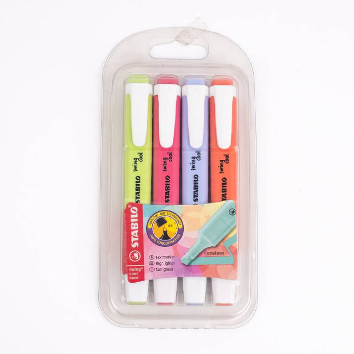 Highlighter STABILO swing cool Pastel (Pack Of 4)