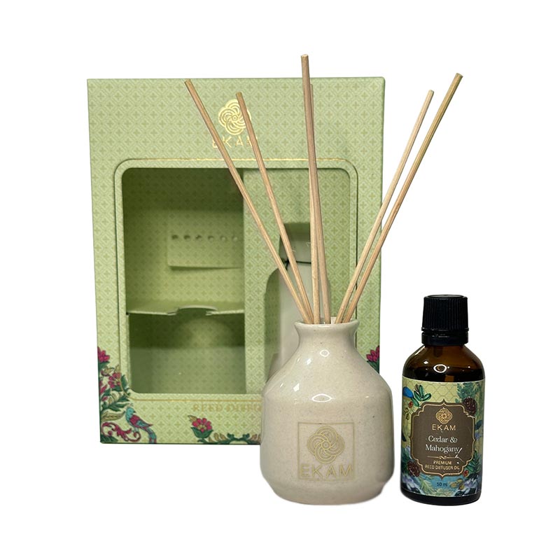 EKAM Cedar & Mahogany Reed Diffuser Set