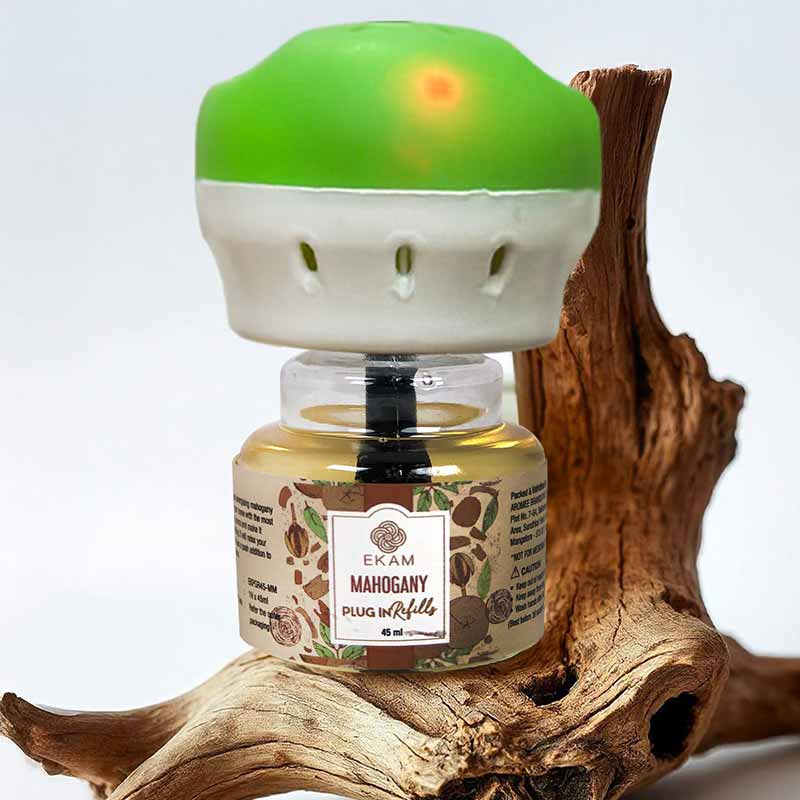 Ekam Mahogany Scented Plug-In Air Freshener Kit
