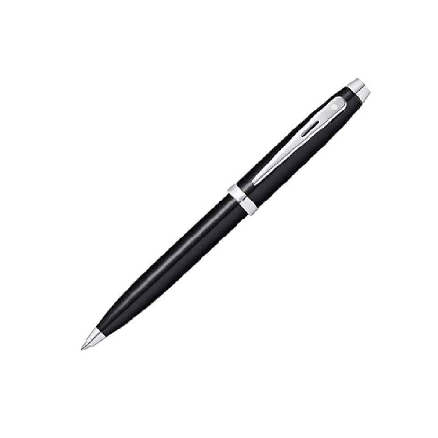 Sheaffer 100 9338 Glossy Black Lacquer With Chrome Plated Trim Ball Pen