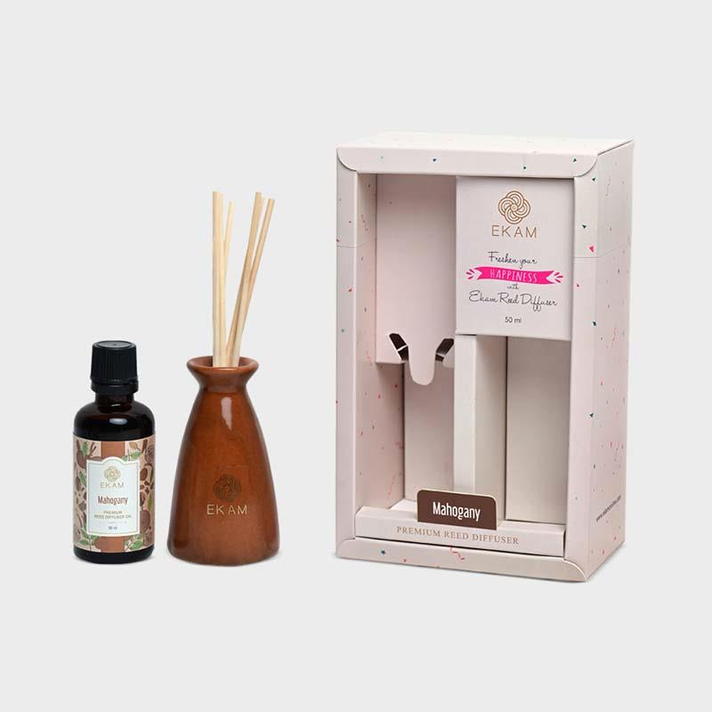 Ekam - Mahogany Reed Diffuser Set