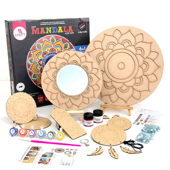 iCraft DIY Mandala Kit – Festive & Creative Home Decor Set (6-in-1)