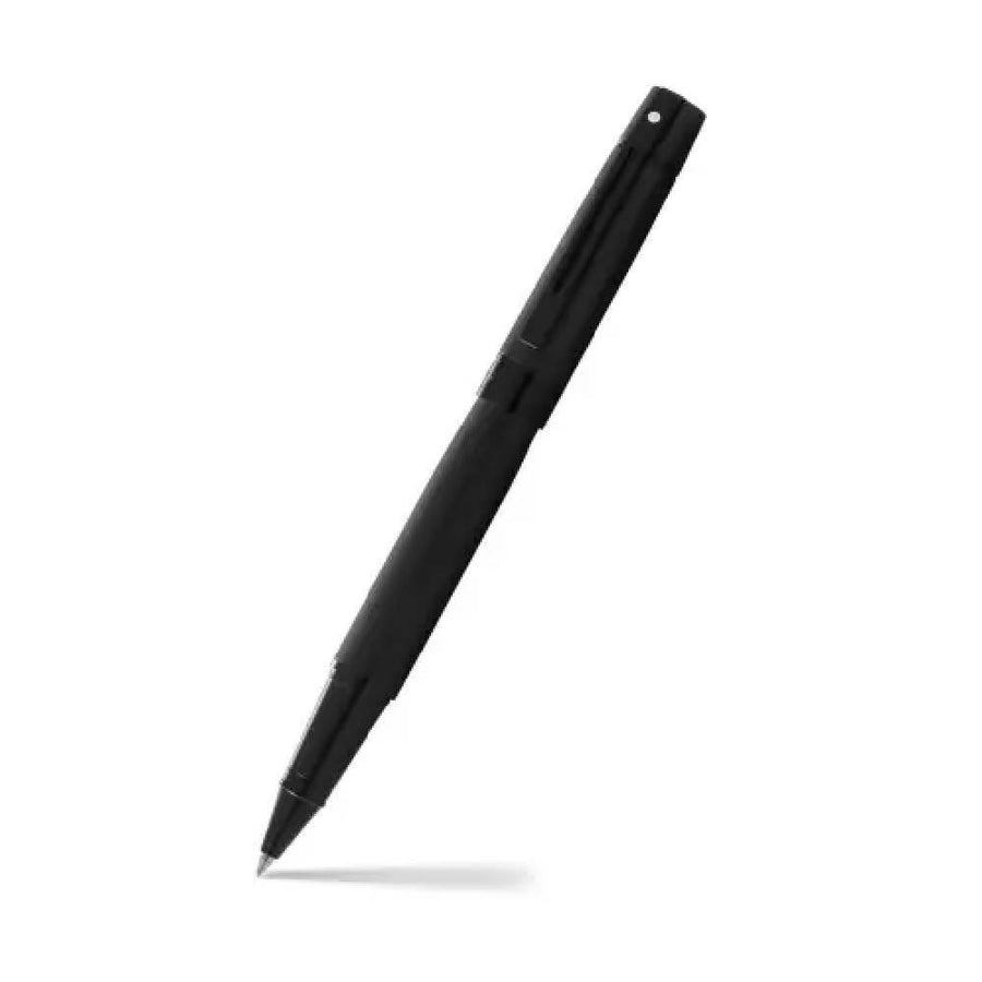 sheaffer-300-9343-matte-black-lacquer-with-polished-black-trim-roller-ball-pen-open-view