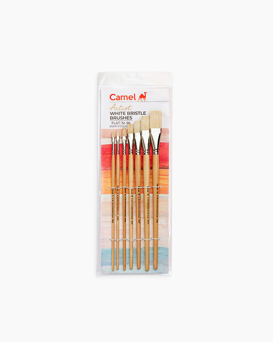 Camel - White Bristles Flat Brushes - Series 56 (Set of 7 brushes)