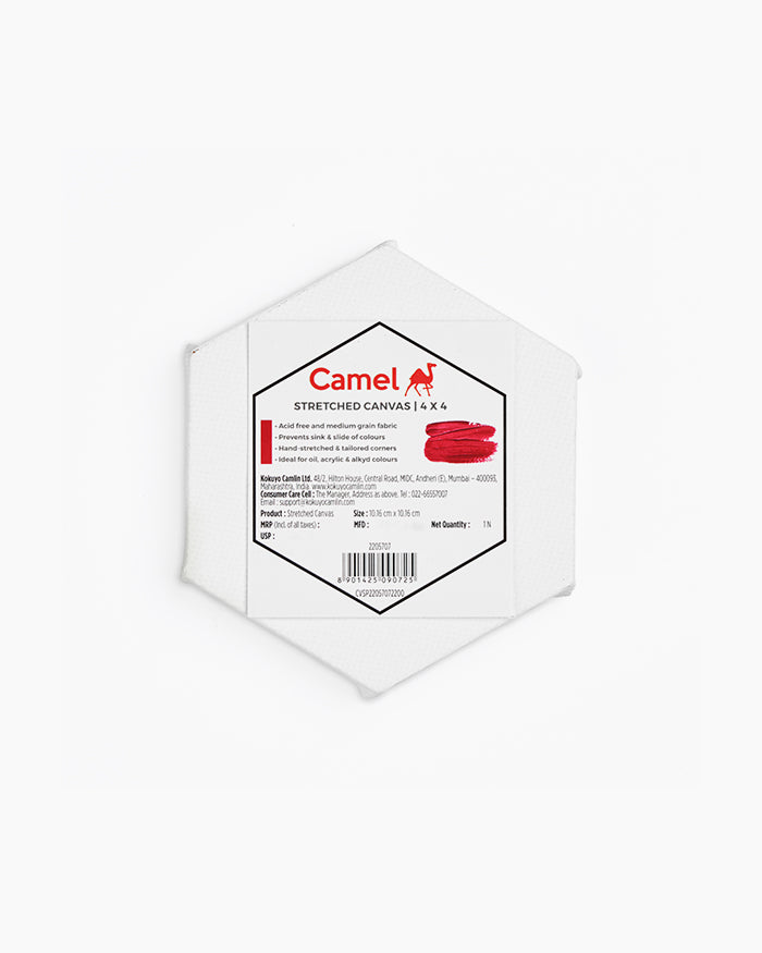 Camel - Hexagon Stretched Canvas (4")