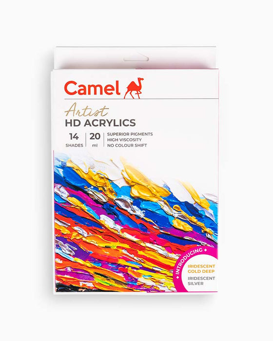 Camel Artist HD Acrylic Colours – Set of 14 (20 ml Tubes)