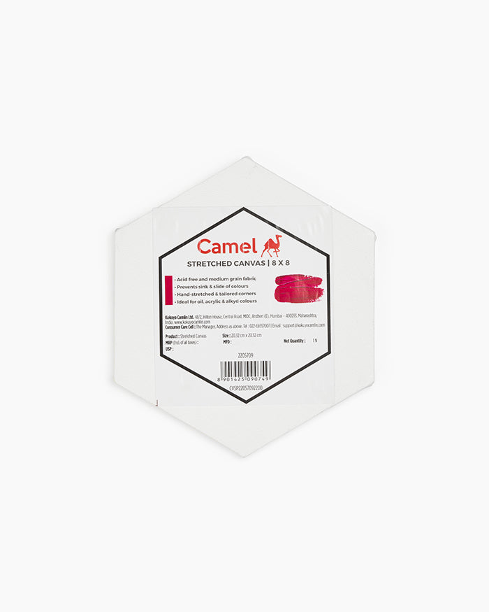 Camel - Hexagon Stretched Canvas (8")