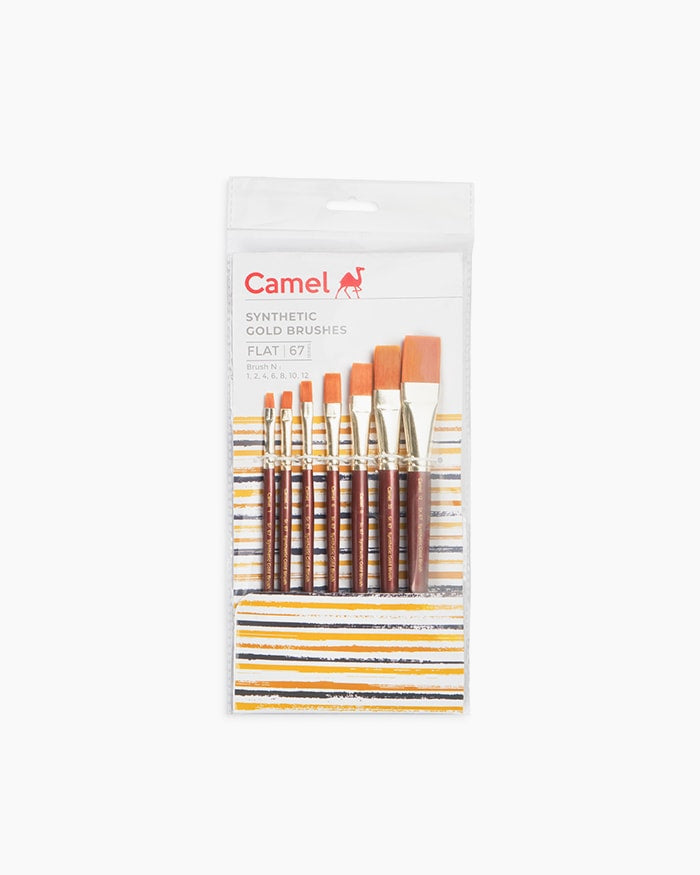 Camel - Synthetic Gold Flat Brushes - Series 67 (Set of 7 brushes)