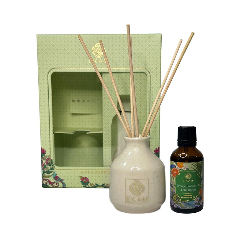 Ekam - Orange Blossom & Lemongrass Reed Diffuser Set