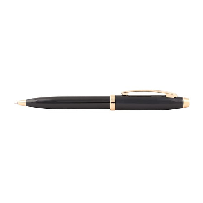 Sheaffer Gift Set – 100 Series Black GT Ballpoint Pen with Gold Table Clock