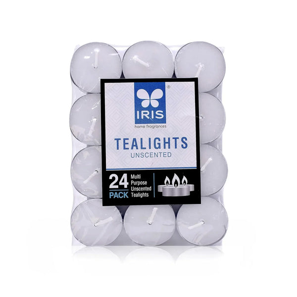 IRIS Pack of 24 Unscented Tealights